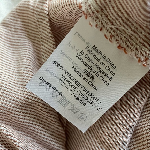 Madewell Button Back Tie Tee in Stripe Red Warm Nutmeg sz XL - Picture 13 of 14